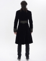 Black and Gold Brocade Retro Gothic Velvet Tailcoat for Men