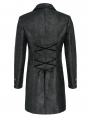 Black Gothic Retro Jacquard Pattern Tailcoat for Men