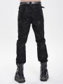 Black and Grey Patchwork Punk Gothic Pants for Men