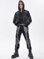 Black and Grey Patchwork Punk Gothic Pants for Men