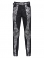 Black and Grey Patchwork Punk Gothic Pants for Men