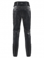 Black Retro Gothic Embroidery Velvet Panel Pants for Men