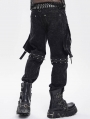 Black and Silver Studded Punk Gothic Detachable Pants for Men