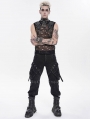 Black and Silver Studded Punk Gothic Detachable Pants for Men