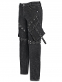 Black and Silver Studded Punk Gothic Detachable Pants for Men