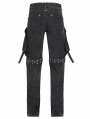 Black and Silver Studded Punk Gothic Detachable Pants for Men