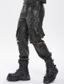 Black and Bronze Studded Punk Gothic Detachable Pants for Men