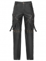Black and Bronze Studded Punk Gothic Detachable Pants for Men