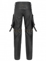 Black and Bronze Studded Punk Gothic Detachable Pants for Men