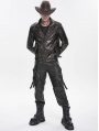 Black and Bronze Studded Punk Gothic Detachable Pants for Men