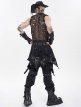 Black Gothic Punk Distressed Irregular Short Skirt for Men