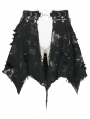 Black Gothic Punk Distressed Irregular Short Skirt for Men