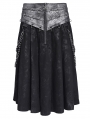 Black Gothic Punk O-ring Belted Chain Skirt for Men