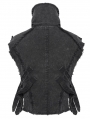 Black Gothic Punk Distressed Chain Waistcoat for Men