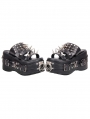 Black Gothic Open-Toe Spiked Stud Platform Sandals