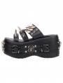 Black Gothic Open-Toe Spiked Stud Platform Sandals