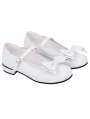 White Lolita Round Toe Bow Strap Flat Shoes