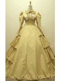Yellow Cotton Long Sleeves Classic Gothic Victorian Dress