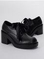 Black Gothic Bow Strap Victorian Leather Shoes