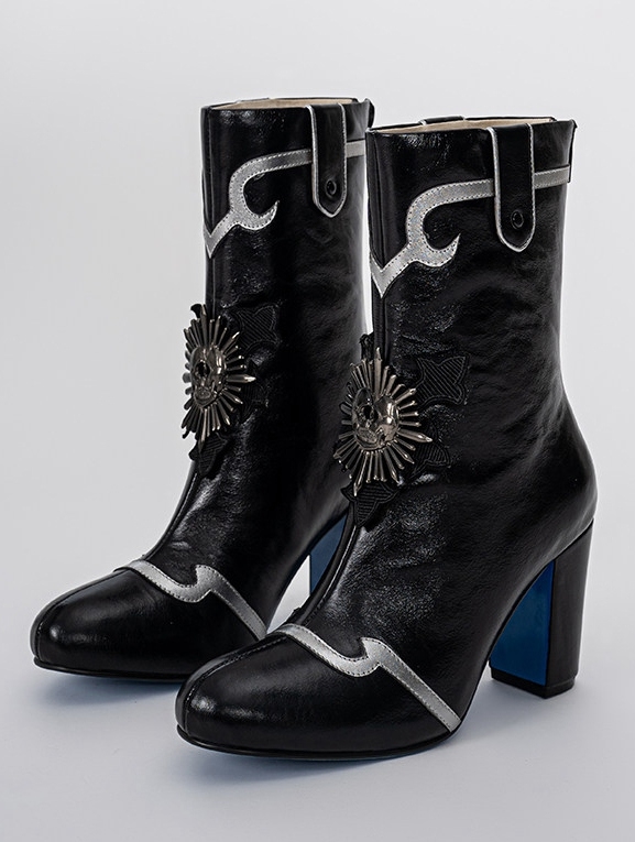 Black Victorian Gothic High Heel Ankle boots