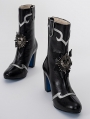 Black Victorian Gothic High Heel Ankle boots