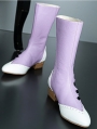 Purple and White Chunky Heel Victorian Button Boots