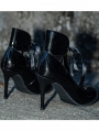 Black Gothic Bow-Tie Stiletto Heel Victorian Shoes