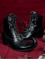 Black Gothic Witch Pointy Victorian Ankle boots