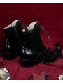 Black Gothic Witch Pointy Victorian Ankle boots