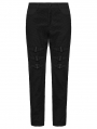 Black Gothic Punk Minimalist Buckle Pants for Men