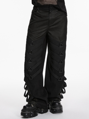 Black Punk Dark Gothic Wide Leg Pants for Men