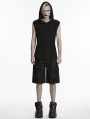 Black Gothic Punk Personalized Side Lace-Up Shorts for Men