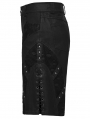 Black Gothic Punk Personalized Side Lace-Up Shorts for Men