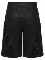 Black Gothic Punk Personalized Side Lace-Up Shorts for Men