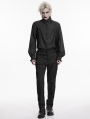 Black Gothic Dark Pattern Jacquard Pants for Men