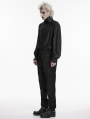 Black Gothic Dark Pattern Jacquard Pants for Men