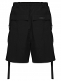 Black Men's Gothic Cargo Shorts with Pockets and Straps