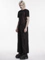 Black Dark Gothic Functional Wide Leg Pants for Men