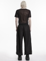 Black Dark Gothic Functional Wide Leg Pants for Men