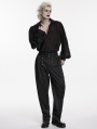 Black Gothic Retro Palace Jacquard Pattern Pants for Men