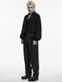 Black Gothic Retro Palace Jacquard Pattern Pants for Men