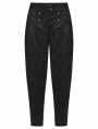 Black Gothic Retro Palace Jacquard Pattern Pants for Men