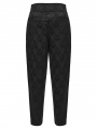 Black Gothic Retro Palace Jacquard Pattern Pants for Men