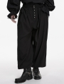 Black Gothic Baggy Tapered Cuffed Pants for Men