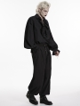 Black Gothic Baggy Tapered Cuffed Pants for Men