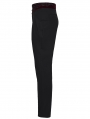 Black and Red Gothic Embroidered Velvet Patched Pants for Men