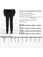 Black and Red Gothic Embroidered Velvet Patched Pants for Men