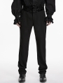 Black Gothic Embroidered Velvet Patched Pants for Men