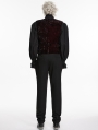 Black Gothic Embroidered Velvet Patched Pants for Men