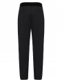 Black Gothic Embroidered Velvet Patched Pants for Men